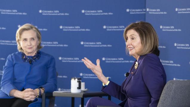 Secretary of State Hillary Rodham Clinton with House Speaker Emerita Nancy Pelosi