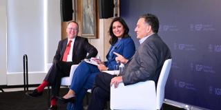 Mick Mulvaney, Amna Nawaz, and Ron Klain visited SIPA's Institute of Global Politics.