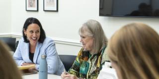Susanna Malcorra (right) and Phoebe Donnelly (left)