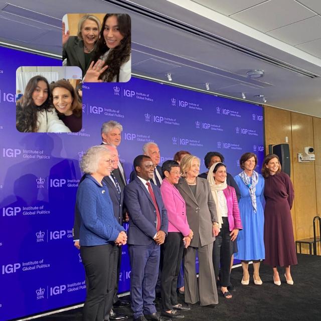 Avalon Zborovsky-Fenster with Secretary Hillary Rodham Clinton and Dean Keren Yarhi-Milo