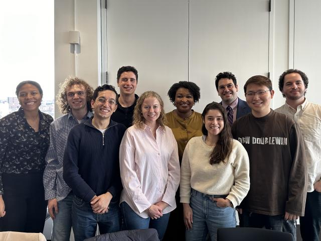 Stacey Abrams with students a March 7