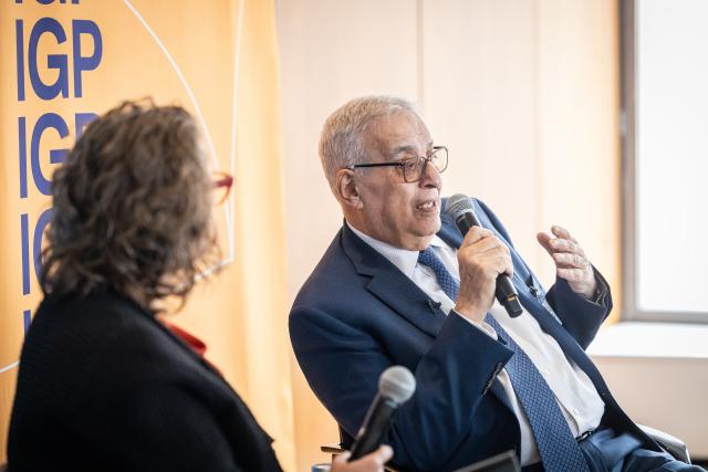 Lebanon’s Minister of Foreign Affairs and Emigrants, Abdallah Bou Habib, addresses the crowd