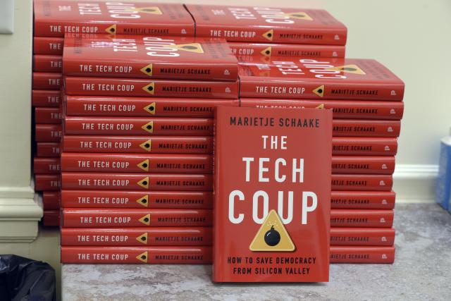 Stack of The Tech Coup books